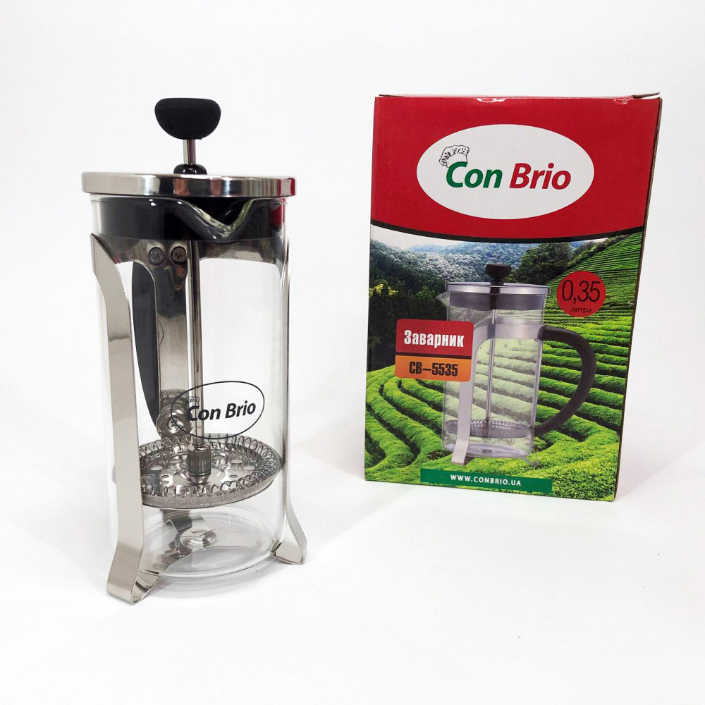 Френч-пресс из качественого материала Con Brio CB-5535 350 мл, Качественный заварочный чайник с прессом EV-34 Львов - изображение 1