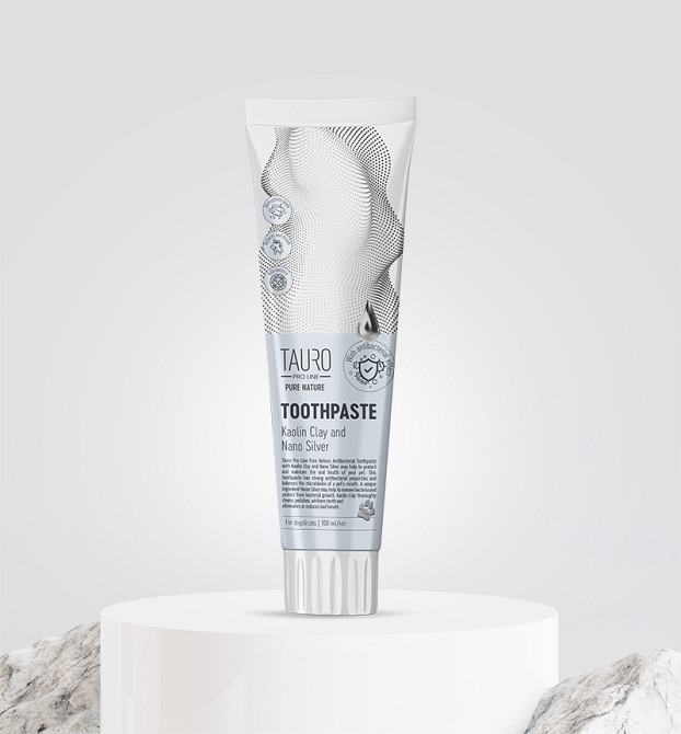 Tauro Pro Line Pure Nature Антибактеріальна зубна паста з каоліном та наночастинками срібла для собак і котів, 100 мл Киев - изображение 2