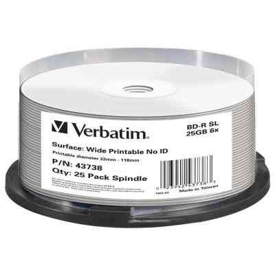 Диск BD Verbatim 25Gb 6x Cacke 25шт Wide Printable (43738) Вінниця