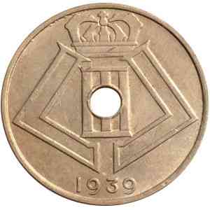 25 сантимів. 1939 рік, Бельгія. Полтава
