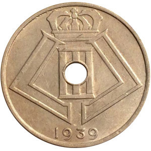 25 сантимів. 1939 рік, Бельгія. Полтава - фото 1