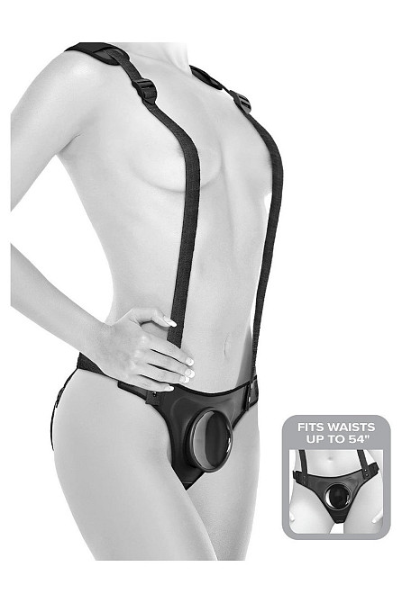 Трусики для страпона Pipedream Body Dock с подтяжками, черные Sex Aura Киев - изображение 1