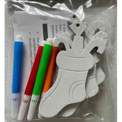 Ялинкова іграшка Chomik Комплект прикрас для розфарбовування 3 шт 10см та флома (5900779878952_3) Вінниця