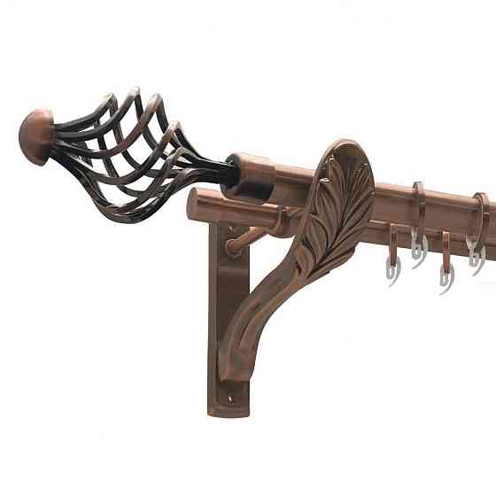 Карниз Orvit Арезо металевий дворядний ретро гладка труба кільце фасонне металеве  Мідь 25\19 мм 300 см (00-00011586) Львів