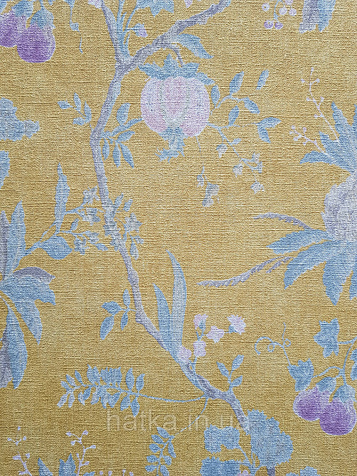 Шпалери метрові вінілові на флізеліні A.S.Creation Flowers Symphony1.06x10 рослини фрукти екзотичні бірюзові яскраво жовті Київ - фото 2