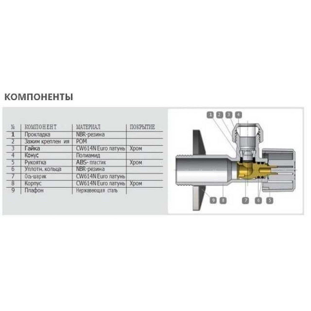 Кран кульовий кутовий ARCO 1/2″х 3/8″ NOV20 (NOV04) (000000705) Киев - изображение 6