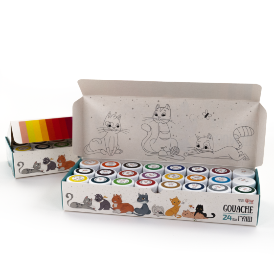 Набір гуашевих фарб Cats 24×20мл ROSA Kids Київ