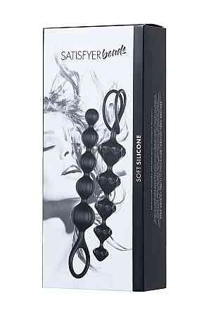 Набор анальных бус Satisfyer Beads Black, силикон, макс. диаметр 3,3 см и 3,5 см Sex Aura Киев