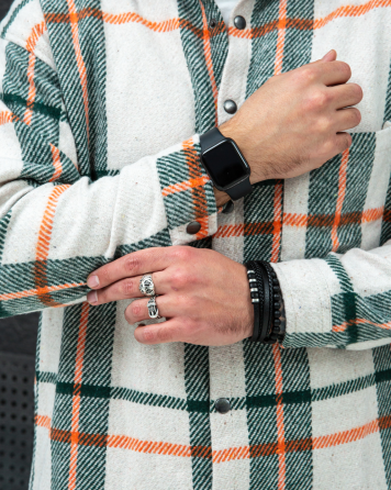 Сорочка чоловіча байка Біло-зеленийй L Харків