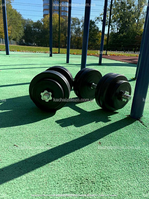 Гантелі набірні 2 по 28 кг з ABS покриттям хром грифи Гантелі, гирі, штанги і диски бітумні Київ - фото 1