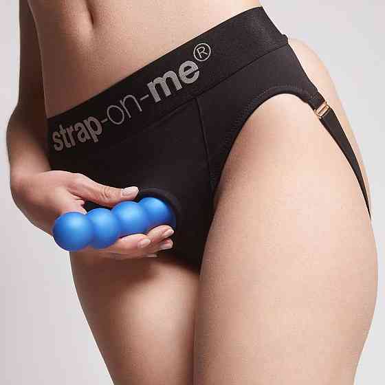 Насадка для страпона Strap-On-Me Dildo Plug Balls Blue Metallic S Sex Aura Київ