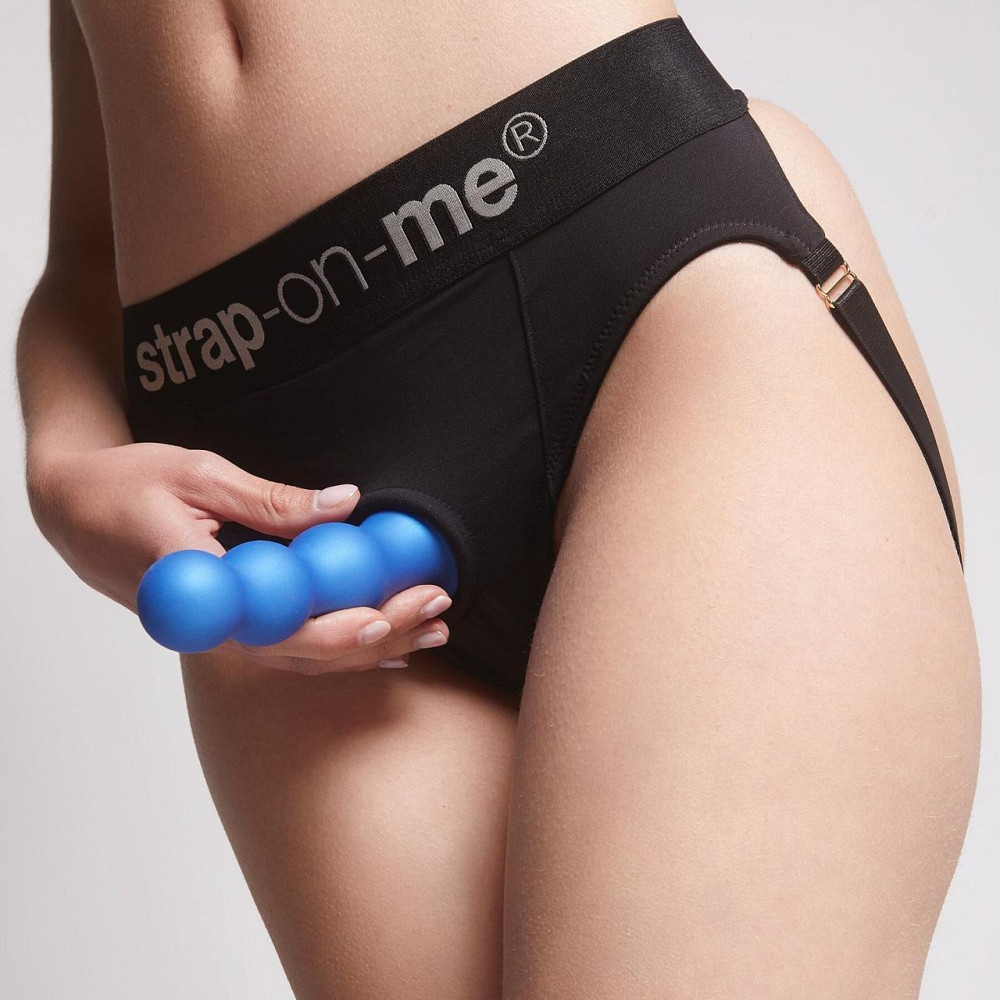 Насадка для страпона Strap-On-Me Dildo Plug Balls Blue Metallic S Sex Aura Київ - фото 5
