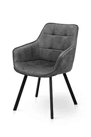 Крісло Тандем, чорний/ велюр темно-сірий Київ