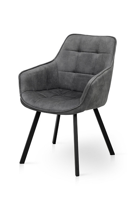 Крісло Тандем, чорний/ велюр темно-сірий Київ - фото 1