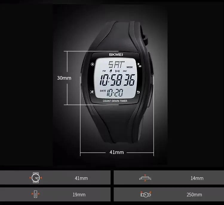 Спортивные наручные часы Skmei 1610 Черный Винница - изображение 7