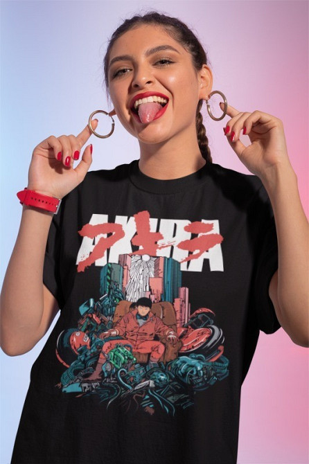Футболка аниме Акира Аниме Ретро Нео оверсайз (S/M/L) Черний AnimeJ0430 Днепр - изображение 1