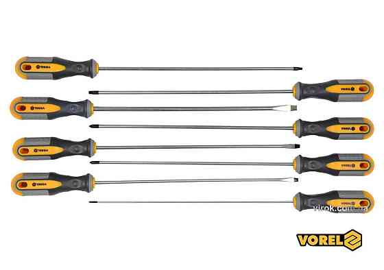 Набір викруток з подовженими стержнями VOREL : L= 325 мм, SL, PH, TORX, Cr-V, 8 шт [10] Одесса