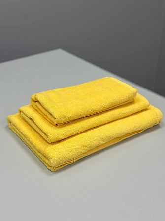 Комплект полотенец однотонных Ideal Textile 40х70+50х90+70х140 см 400 г/м2 (56860941) Жовтий Черновцы - изображение 2