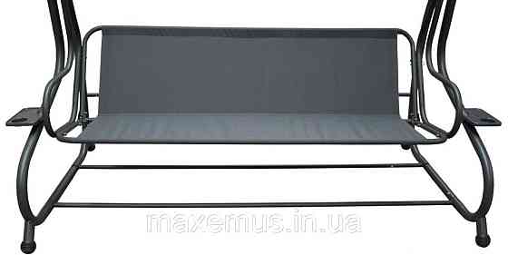 Садовые качели Bonro Garden четырехместная раскладная с навесом качели для сада и дачи серая Мостиська