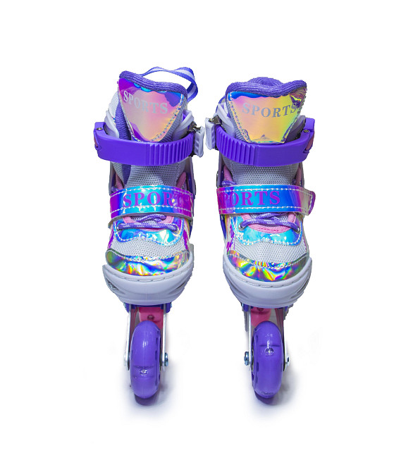 Детские раздвижные ролики Rainbow Scale Sports фиолетовые, размер 26-29. Все колеса светятся Одесса - изображение 5