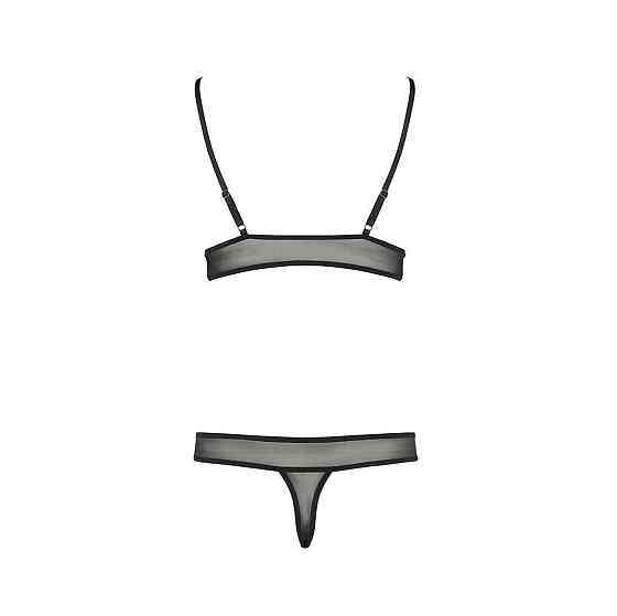 Комплект білизни Passion ERZA SET L/XL, black, ліф і трусики Sex Aura Київ