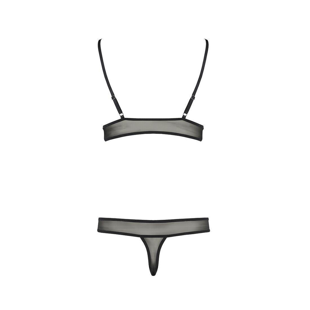 Комплект білизни Passion ERZA SET L/XL, black, ліф і трусики Sex Aura Київ - фото 4