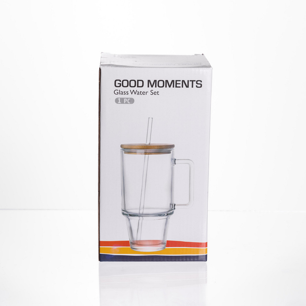 Стеклянная кружка с крышкой и трубочкой 750 мл Киев - изображение 2