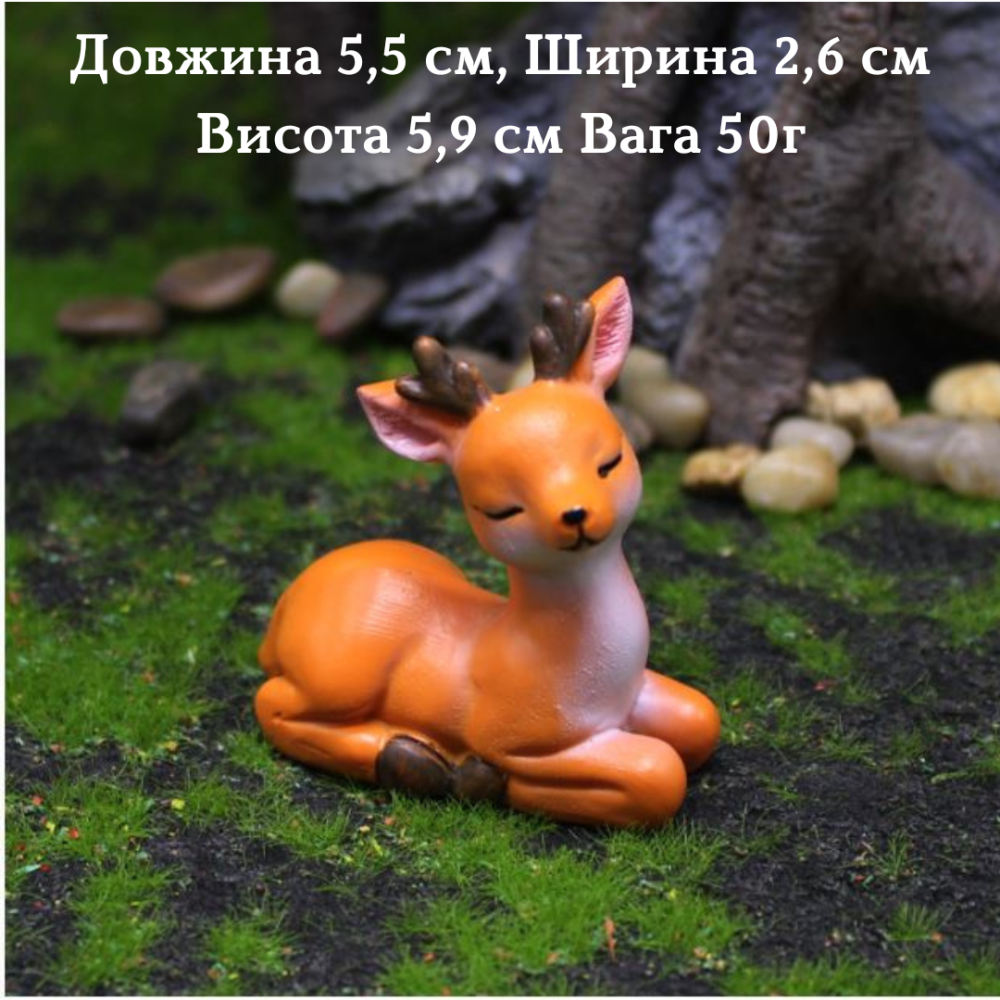 Декоративні  фігурки Олені пара для флораріуму, міні-саду, мосаріуму, вазону, кашпо, мікроландшафту Одеса - фото 3