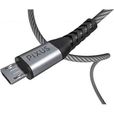 Дата кабель USB 2.0 AM to Micro 5P 1.0m Flex Gray Pixus (4897058531145) Вінниця