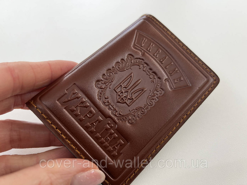 Патріотична обкладинка на id паспорт з натуральної шкіри Київ - фото 11