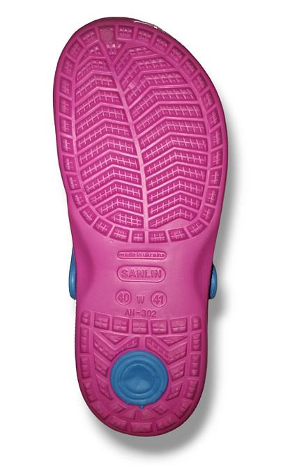 Кроксы розовые с голубой стелькой 36/37 Одесса - изображение 4