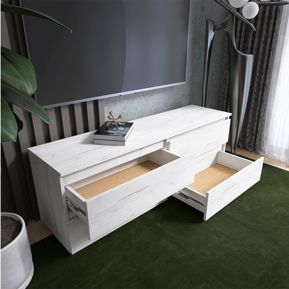 Тумба під телевізор Еверест ЛТВ-1400 Лайт 140х38х49 см Дуб Крафт білий (DTM-071082) Львів - фото 3