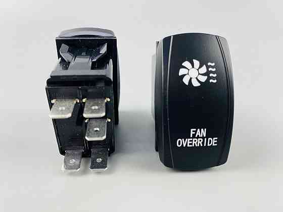 Лавіша вимикач ON-OFF, 4 ніжок, синя підсвітка, малюнок "додатковий вентилятор". Мукачево