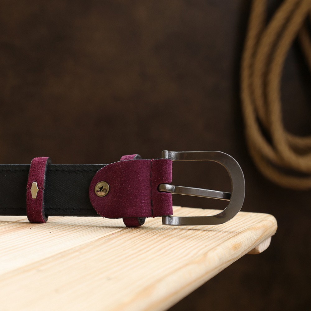 Выразительный замшевый женский ремень Vintage 20792 Фиолетовый Киев - изображение 9