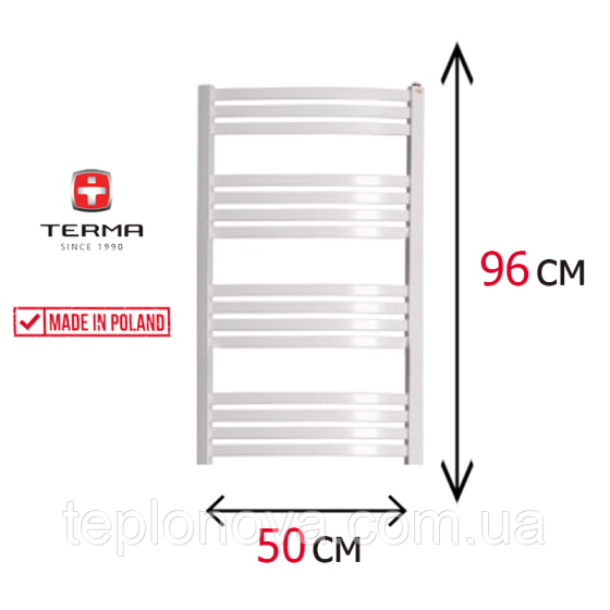 Водяной Полотенцесушитель Белый Плоский 960х500 Terma Dorota Черновцы