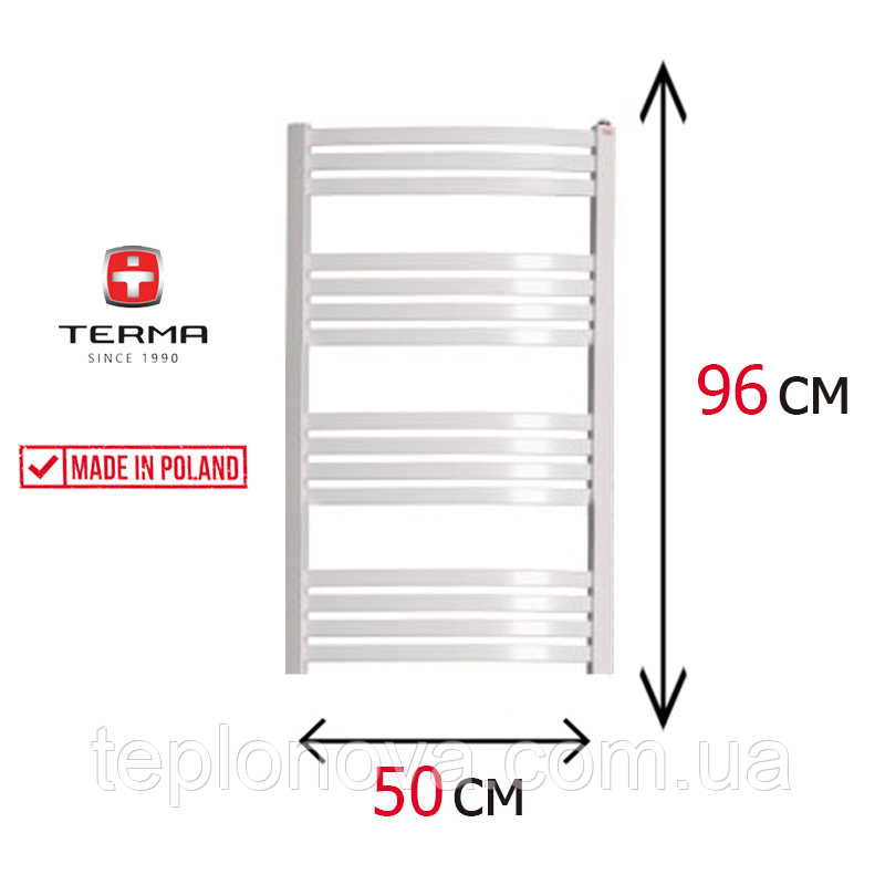 Водяна Рушникосушка Плоска Біла 960х500 Terma Dorota Чернівці - фото 1