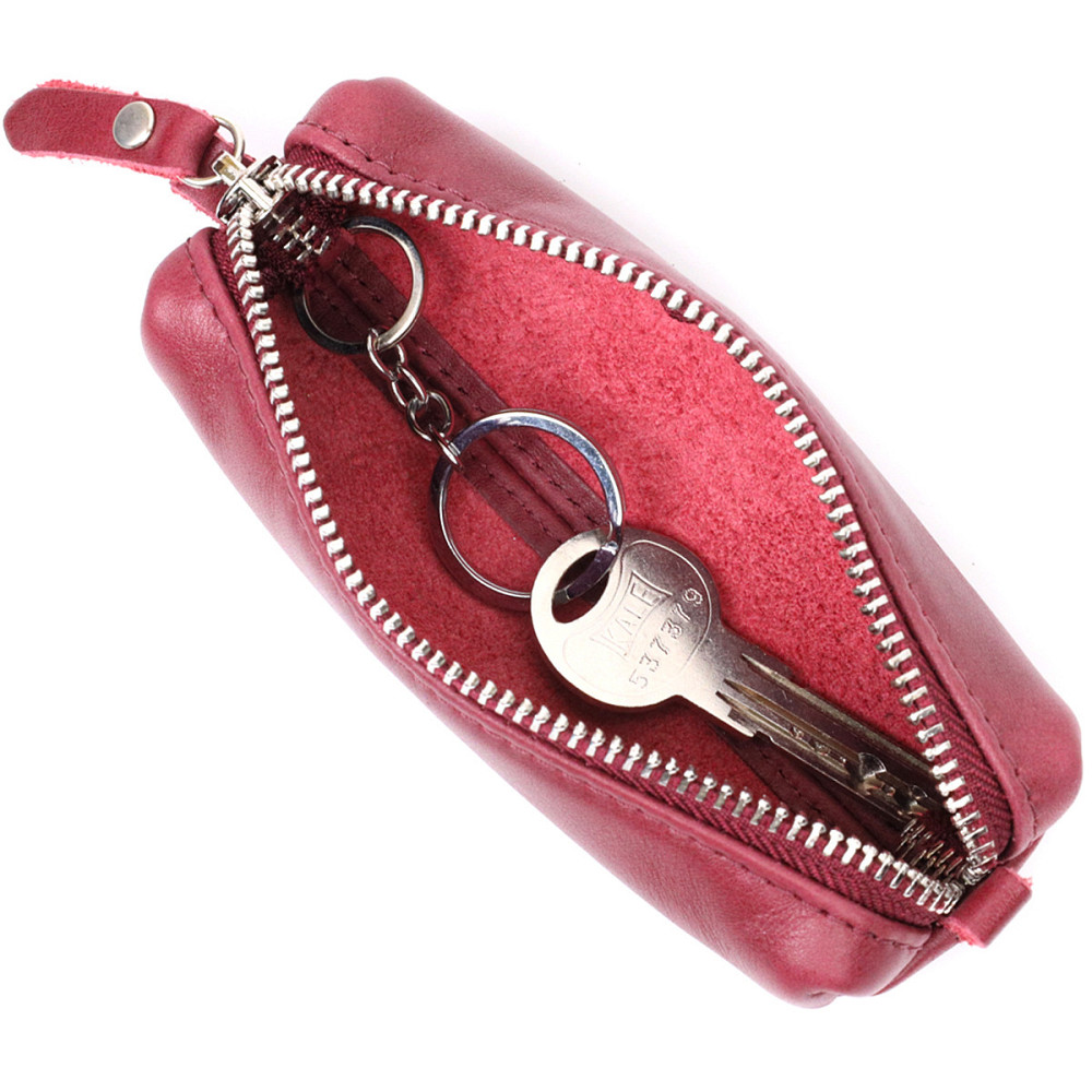 Жіноча шкіряна ключниця Бордовий (GRANDE PELLE) Київ - фото 1