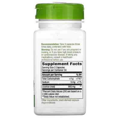 Трави Nature&apos;s Way Корінь солодки (лакриці) 450 мг, Licorice Root, 100 Вегетарі (NWY-14600) Вінниця