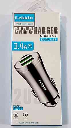 Автомобильное зарядное устройство USB x 2 Dekkin DK-36 / MicroUSB / DC5V-3.4A Днепр