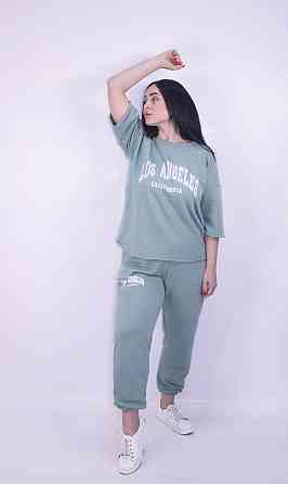 Cпортивный костюм летний женский трикотажный Оливковый XL-2XL Харьков