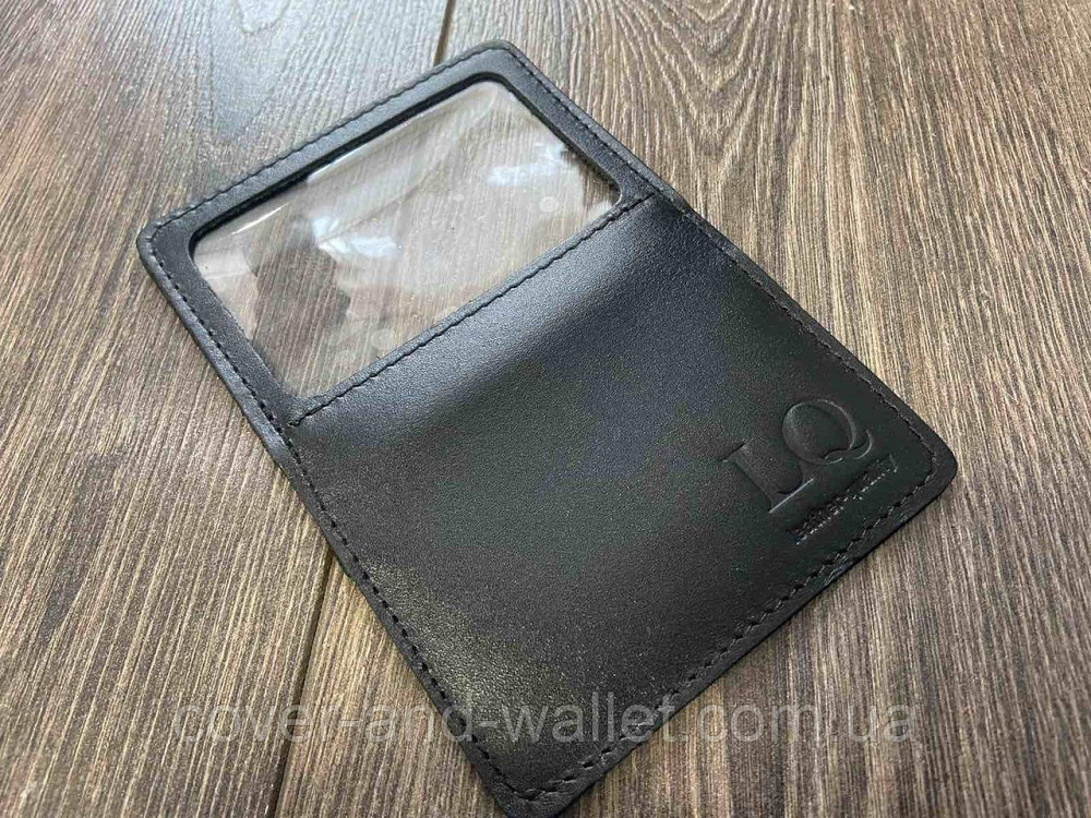 Шкіряна обкладинка на автодокументи чорного кольору LQ Leather Київ - фото 3