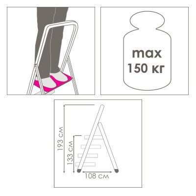 Драбина Eurogold STEEL HOME 216 GREY (ЕГ-216 GREY) Вінниця - фото 5