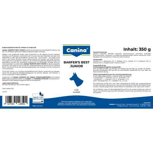 Витаминно-минеральный комплекс Canina Barfer Best Junior для собак на натуральном кормлении 350 г Киев