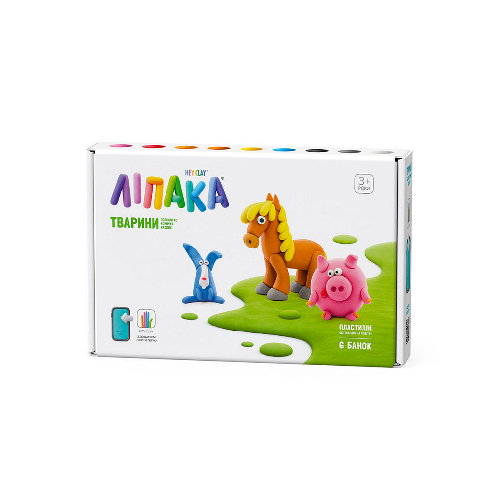 Набір пластиліну, що самостійно твердіє, ЛІПАКА – Поросятко, конячка, кролик Дніпро - фото 1