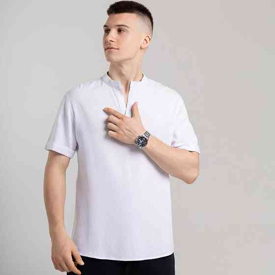 Мужская белая рубашка с коротким рукавом Pobedov Misto Киев