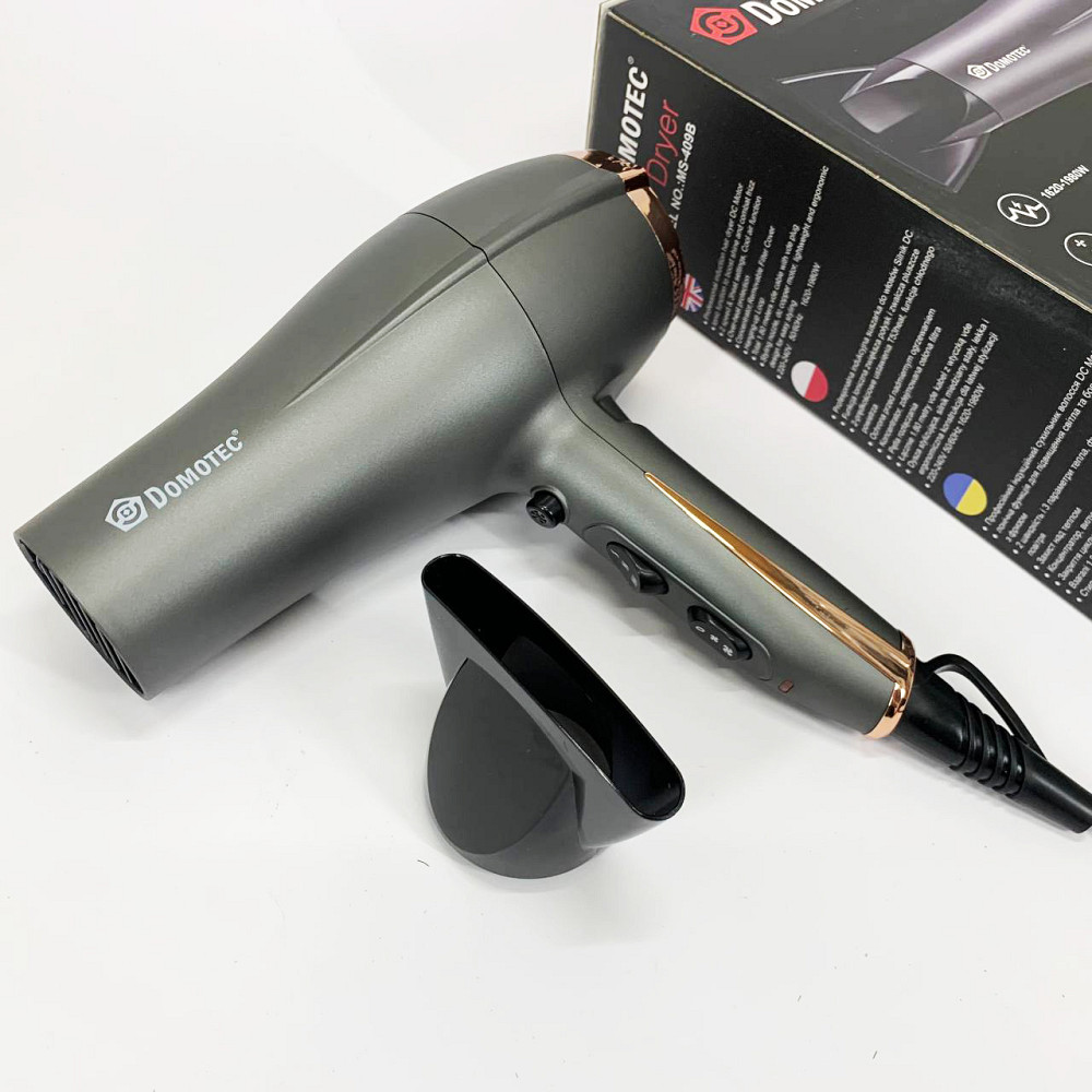 Фен для об'ємної укладки Domotec, Професійний фен для роботи з режимом іонізації XD-69 Івано-Франківськ - фото 1