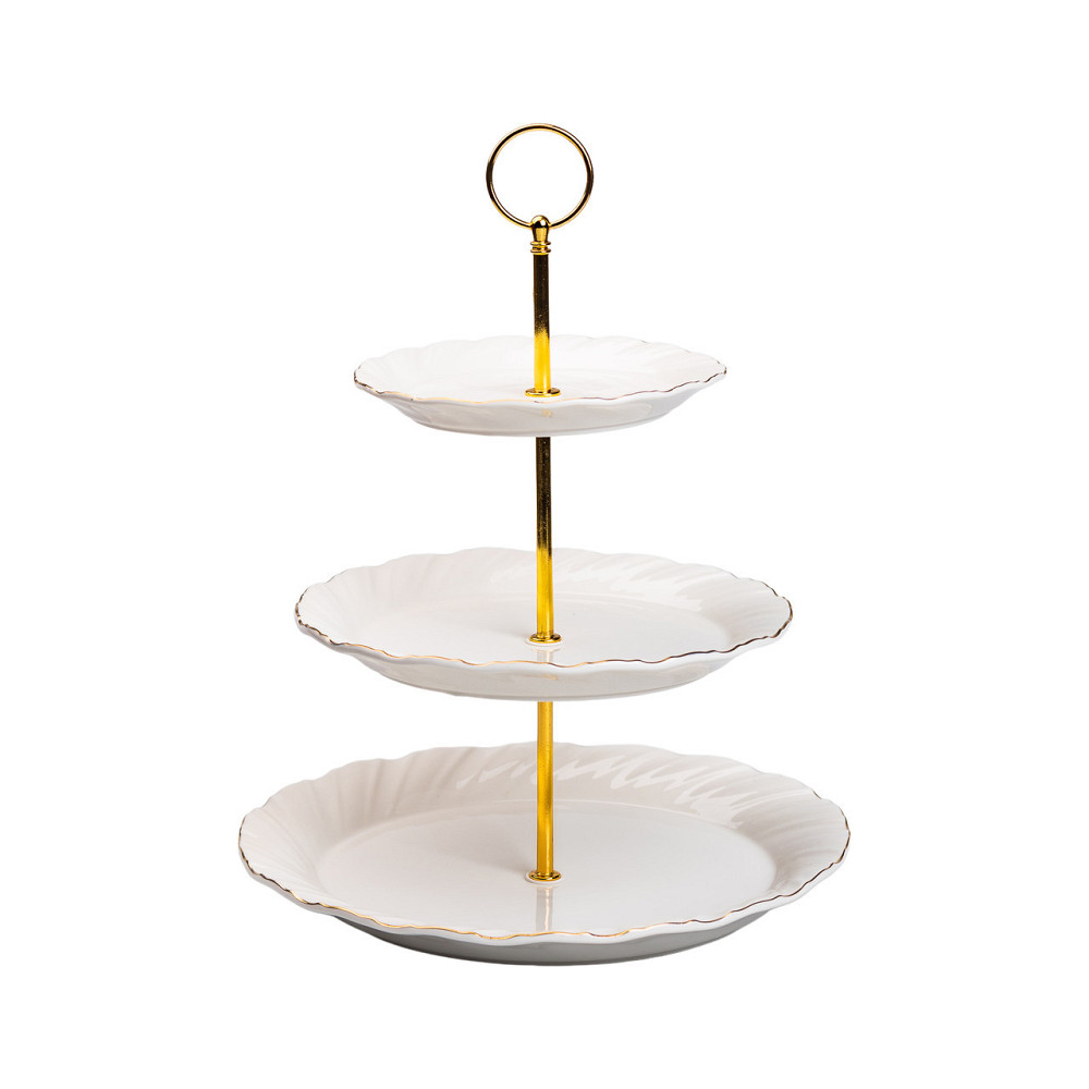 Белая 3-ярусная этажерка для фруктов и десертов Киев - изображение 1