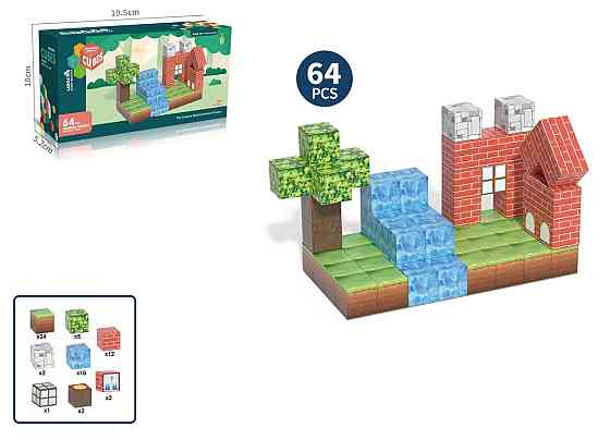 Конструктор My World Магнітні блоки 2.3 см , 64 елементи (7120489) Київ