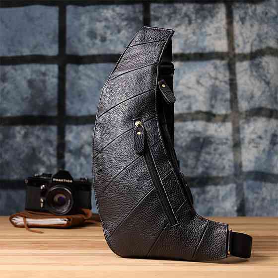 Сумка через плечо из натуральной кожи Vintage 22958 Черный Киев