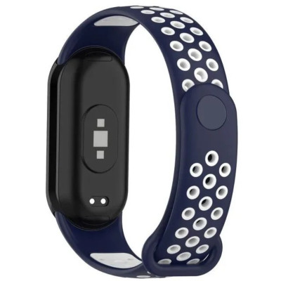 Ремінець до фітнес браслета BeCover Vents Style для Xiaomi Mi Smart Band 10 Blue-White (713632) Вінниця - фото 3